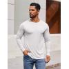imageCOOFANDY Mens Long Sleeve Tee Shirts Crew Neck TShirt Casual Pullover Basic Tees Soft Stretch TshirtsWhite