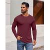 imageCOOFANDY Mens Long Sleeve Tee Shirts Crew Neck TShirt Casual Pullover Basic Tees Soft Stretch TshirtsWine Red