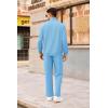 imageCOOFANDY Mens Tracksuit 2 Piece Relaxed Fit Halfzip Sweatsuits Athletic Running Jogging Suit SetsLight Blue