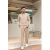 imageCOOFANDY Mens Tracksuit 2 Piece Relaxed Fit Halfzip Sweatsuits Athletic Running Jogging Suit SetsLight Khaki