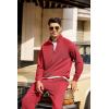 imageCOOFANDY Mens Tracksuit 2 Piece Relaxed Fit Halfzip Sweatsuits Athletic Running Jogging Suit SetsRed
