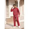 imageCOOFANDY Mens Tracksuit 2 Piece Relaxed Fit Halfzip Sweatsuits Athletic Running Jogging Suit SetsRed