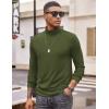 imageCOOFANDY Mens Turtleneck T Shirt Long Sleeve Pullover Sweater Slim Fit Lightweight Thermal Undershirt TopsArmy Green