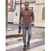 imageCOOFANDY Mens Turtleneck T Shirt Long Sleeve Pullover Sweater Slim Fit Lightweight Thermal Undershirt TopsBrown