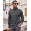 imageCOOFANDY Mens Turtleneck T Shirt Long Sleeve Pullover Sweater Slim Fit Lightweight Thermal Undershirt TopsDeep Grey