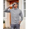 imageCOOFANDY Mens Turtleneck T Shirt Long Sleeve Pullover Sweater Slim Fit Lightweight Thermal Undershirt TopsLight Grey