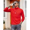imageCOOFANDY Mens Turtleneck T Shirt Long Sleeve Pullover Sweater Slim Fit Lightweight Thermal Undershirt TopsRed