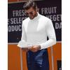 imageCOOFANDY Mens Turtleneck T Shirt Long Sleeve Pullover Sweater Slim Fit Lightweight Thermal Undershirt TopsWhite