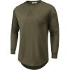 imageCOOFANDY Mens Cotton Hipster Hip Hop Longline Crewneck T Shirts Casual Long Sleeve Tees Curved Hem Gym ShirtsOne Piece Army Green