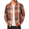 imageCOOFANDY Mens Flannel Shirts Casual Button Down Plaid Shirt Jacket Long Sleeve Fleece ShacketOrangekhaki Plaid