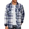 imageCOOFANDY Mens Flannel Shirts Long Sleeve Fleece Plaid Jacket Casual Stylish Button Down Shirts with PocketsBlue