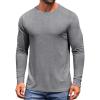 imageCOOFANDY Mens Long Sleeve Tee Shirts Crew Neck TShirt Casual Pullover Basic Tees Soft Stretch TshirtsAthletic Heather