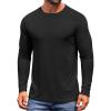 imageCOOFANDY Mens Long Sleeve Tee Shirts Crew Neck TShirt Casual Pullover Basic Tees Soft Stretch TshirtsBlack
