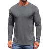 imageCOOFANDY Mens Long Sleeve Tee Shirts Crew Neck TShirt Casual Pullover Basic Tees Soft Stretch TshirtsBlack Heather