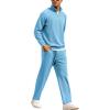 imageCOOFANDY Mens Tracksuit 2 Piece Relaxed Fit Halfzip Sweatsuits Athletic Running Jogging Suit SetsLight Blue