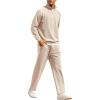 imageCOOFANDY Mens Tracksuit 2 Piece Relaxed Fit Halfzip Sweatsuits Athletic Running Jogging Suit SetsLight Khaki