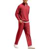 imageCOOFANDY Mens Tracksuit 2 Piece Relaxed Fit Halfzip Sweatsuits Athletic Running Jogging Suit SetsRed