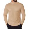 imageCOOFANDY Mens Turtleneck T Shirt Long Sleeve Pullover Sweater Slim Fit Lightweight Thermal Undershirt TopsKhaki