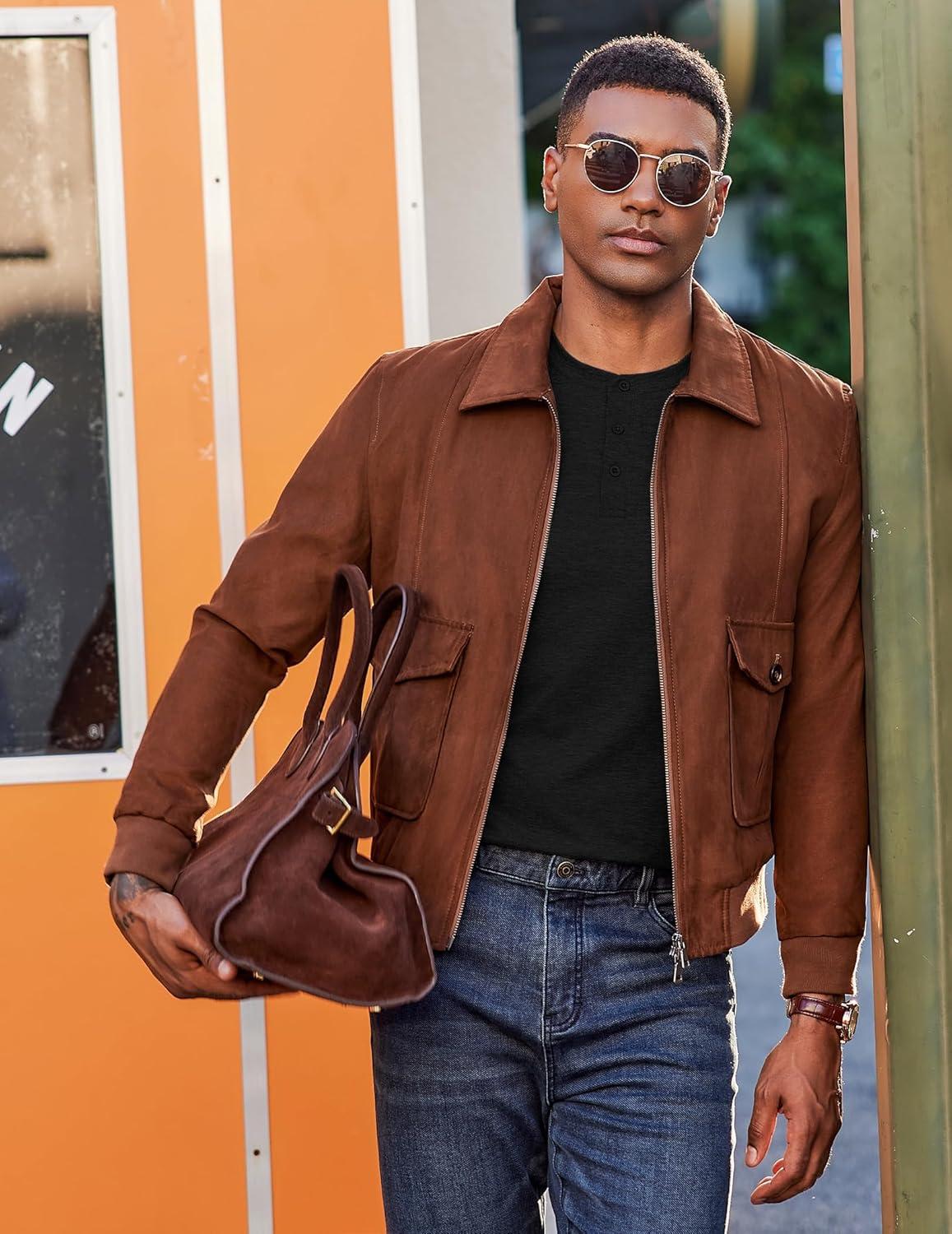 imageCOOFANDY Henley Shirts for Men Long Sleeve T Shirts Textured Casual Stretch Fashion Pullover Lightweight Fall TopsBlack