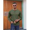 imageCOOFANDY Henley Shirts for Men Long Sleeve T Shirts Textured Casual Stretch Fashion Pullover Lightweight Fall TopsArmy Green