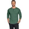 imageCOOFANDY Henley Shirts for Men Long Sleeve T Shirts Textured Casual Stretch Fashion Pullover Lightweight Fall TopsGreen