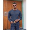 imageCOOFANDY Henley Shirts for Men Long Sleeve T Shirts Textured Casual Stretch Fashion Pullover Lightweight Fall TopsNavy Blue