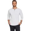 imageCOOFANDY Henley Shirts for Men Long Sleeve T Shirts Textured Casual Stretch Fashion Pullover Lightweight Fall TopsWhite