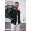 imageCOOFANDY Mens Fashion Varsity Jacket Causal Slim Fit Cotton Letterman Baseball Bomber JacketsBlack Green