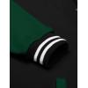 imageCOOFANDY Mens Fashion Varsity Jacket Causal Slim Fit Cotton Letterman Baseball Bomber JacketsBlack Green
