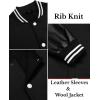 imageCOOFANDY Mens Fashion Varsity Jacket Causal Slim Fit Cotton Letterman Baseball Bomber JacketsBlack Jgr