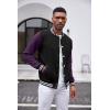 imageCOOFANDY Mens Fashion Varsity Jacket Causal Slim Fit Cotton Letterman Baseball Bomber JacketsBlack Purple