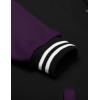 imageCOOFANDY Mens Fashion Varsity Jacket Causal Slim Fit Cotton Letterman Baseball Bomber JacketsBlack Purple