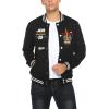 imageCOOFANDY Mens Fashion Varsity Jacket Causal Slim Fit Cotton Letterman Baseball Bomber JacketsBlackjgr