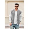 imageCOOFANDY Mens Fashion Varsity Jacket Causal Slim Fit Cotton Letterman Baseball Bomber JacketsGrey