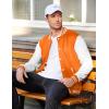imageCOOFANDY Mens Fashion Varsity Jacket Causal Slim Fit Cotton Letterman Baseball Bomber JacketsOrange