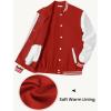 imageCOOFANDY Mens Fashion Varsity Jacket Causal Slim Fit Cotton Letterman Baseball Bomber JacketsRedwhite Sleeve