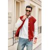 imageCOOFANDY Mens Fashion Varsity Jacket Causal Slim Fit Cotton Letterman Baseball Bomber JacketsRedwhite Sleeve