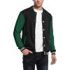 imageCOOFANDY Mens Fashion Varsity Jacket Causal Slim Fit Cotton Letterman Baseball Bomber JacketsBlack Green