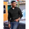 imageCOOFANDY Mens Quarter Button Sweater Mock Neck Textured Knitted PulloverBlack
