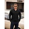 imageCOOFANDY Mens Quarter Button Sweater Mock Neck Textured Knitted PulloverBlack