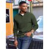 imageCOOFANDY Mens Quarter Button Sweater Mock Neck Textured Knitted PulloverDark Army Green