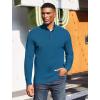 imageCOOFANDY Mens Quarter Button Sweater Mock Neck Textured Knitted PulloverDark Blue