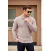 imageCOOFANDY Mens Quarter Button Sweater Mock Neck Textured Knitted PulloverKhaki