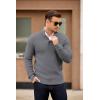 imageCOOFANDY Mens Quarter Button Sweater Mock Neck Textured Knitted PulloverMedium Gray