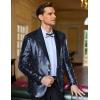 imageCOOFANDY Mens Shiny Sequin Blazer Tuxedo Party Dinner Prom One Button Suit JacketMulticolorednavy Blue