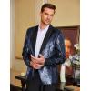 imageCOOFANDY Mens Shiny Sequin Blazer Tuxedo Party Dinner Prom One Button Suit JacketMulticolorednavy Blue