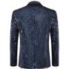 imageCOOFANDY Mens Shiny Sequin Blazer Tuxedo Party Dinner Prom One Button Suit JacketMulticolorednavy Blue