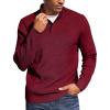 imageCOOFANDY Mens Quarter Button Sweater Mock Neck Textured Knitted PulloverWine Red