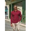 imageCOOFANDY Mens Casual Polo Shirts Long Sleeve Textured Knit Tee Shirt Wrok TshirtsRed