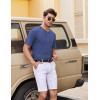 imageCOOFANDY Mens Henley Shirts Short Sleeve Casual Basic Tee Summer Button Henley Soild T ShirtsDeep Blue